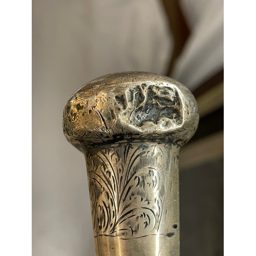 547 - TWO SILVER TOPPED WALKING CANE