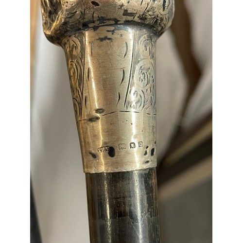 547 - TWO SILVER TOPPED WALKING CANE