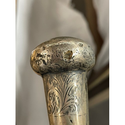 547 - TWO SILVER TOPPED WALKING CANE