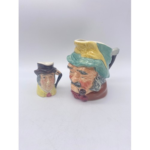 482 - ROYAL DOULTON THE WALRUS AND CARPENTER CHARACTER JUG, MAD HATTER, SYLVAC AND KELSBORO WARE JUGS