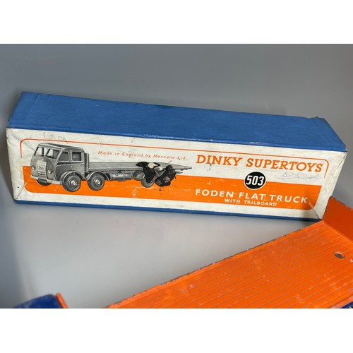 522 - BOXED DINKY SUPER TOYS 551 TRAILER AND 503 FODEN FLAT TRUCK