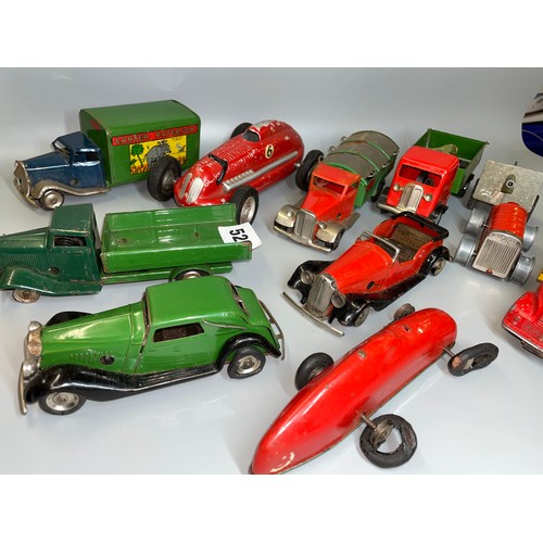 520 - SELECTION OF UNBOXED PLAYWORN MINIC TRUCKS AND CARS AS FOUND