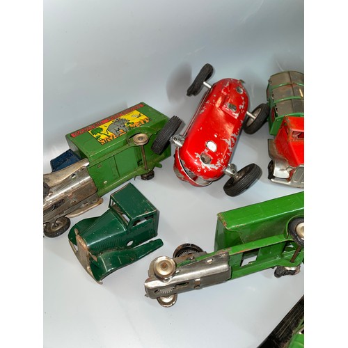 520 - SELECTION OF UNBOXED PLAYWORN MINIC TRUCKS AND CARS AS FOUND