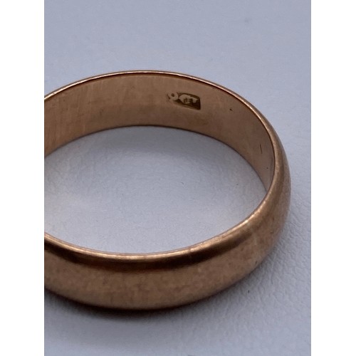 422 - 9CT ROSE GOLD WEDDING BAND 3.4G APPROX SIZE M