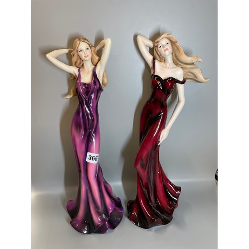 365 - TWO LEONARDO COLLECTION RESIN FIGURES OF LADIES IN EVENING GOWNS