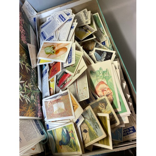 504 - SELECTION OF BROOKE BOND TEACARD ALBUMS, GRANDEE TOBACCO CARDS AND SHOE BOX OF MISCELLANEOUS TEA CAR... 