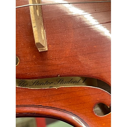 374 - CASED STENTOR STUDENT VIOLIN WITH BOW