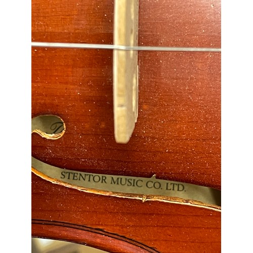 374 - CASED STENTOR STUDENT VIOLIN WITH BOW