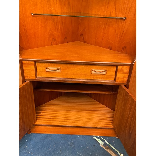 37 - G PLAN GLAZED CORNER UNIT WITH CUTLERY DRAWER