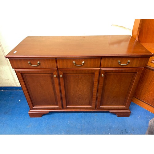 59 - MAHOGANY THREE DRAWER SIDEBOARD