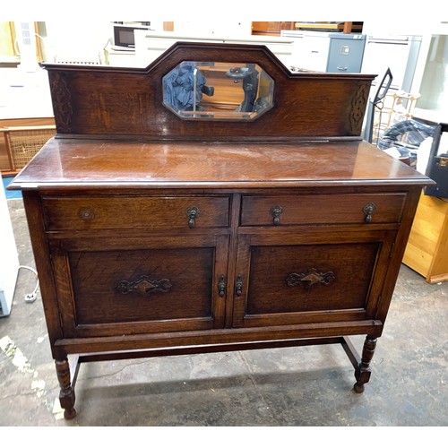 30 - OAK MIRROR BACK SIDEBOARD