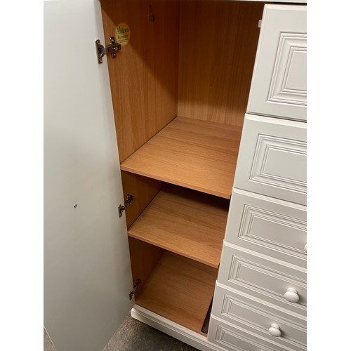 69 - SMALL WHITE COMBINATION SIX DRAWER WARDROBE