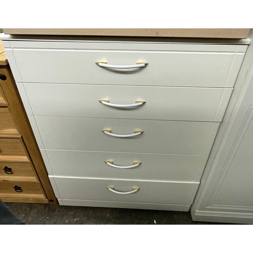 70 - WHITE FIVE DRAWER CHEST