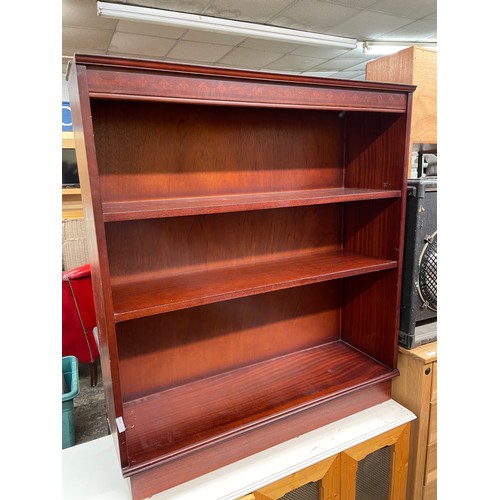 77 - MAHOGANY SMALL OPEN BOOKCASE