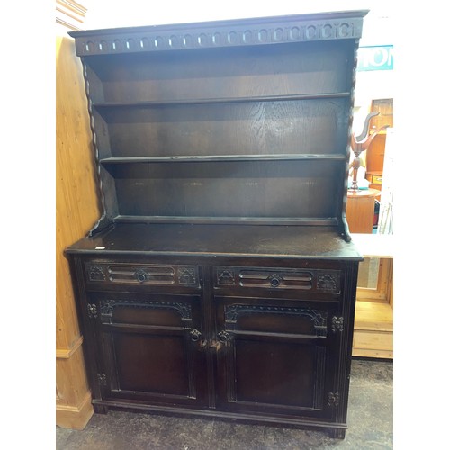 84 - OAK DRESSER WITH PLATE RACK