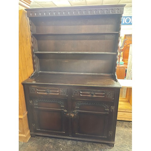 84 - OAK DRESSER WITH PLATE RACK