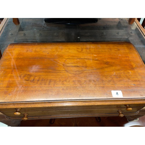 4 - VICTORIAN TWO DRAWER MAHOGANY ADVERTISING THREAD BOX