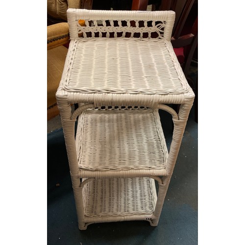 114 - WHITE PAINTED WICKER WOTNOT