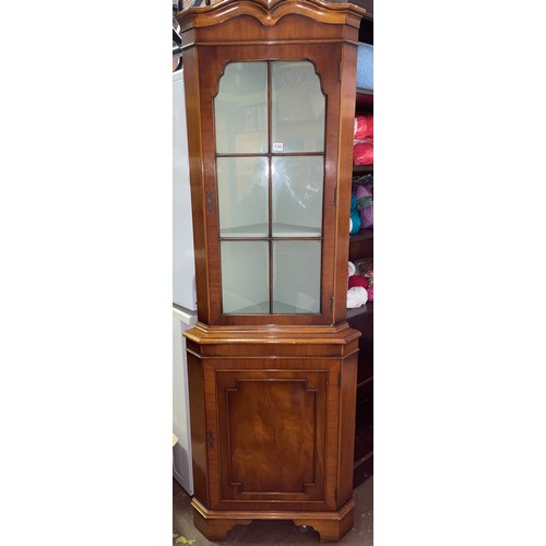 130 - MAHOGANY GLAZED CORNER CABINET