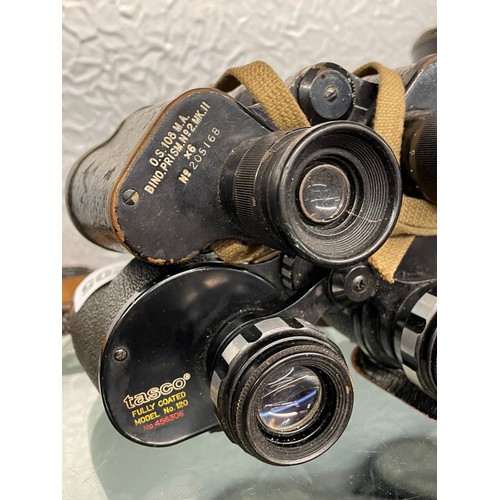 205 - PAIR OF TASCO NO.120 8X30 AND A PAIR OF TAYLOR-HOBSON 1951 N0.205168 BINOCULARS