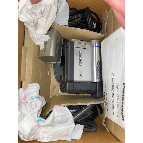 217 - BOXED PANASONIC NV-GS75, NV-DS60B AND A VDR-D160 VIDEO CAMERAS