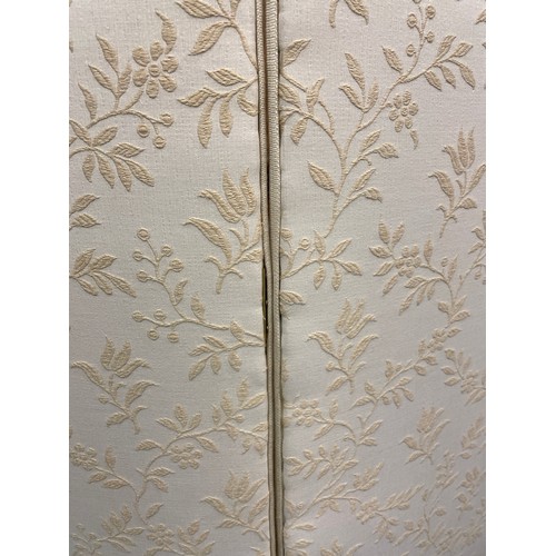 186 - CREAM TWO PANEL FLORAL EMBROIDERED ROOM DIVIDER