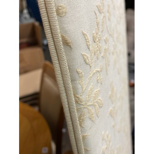 186 - CREAM TWO PANEL FLORAL EMBROIDERED ROOM DIVIDER