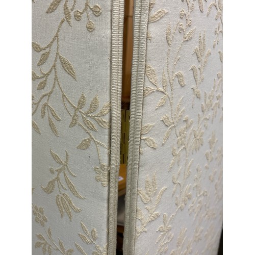 187 - CREAM THREE PANEL FLORAL EMBROIDERED ROOM DIVIDER