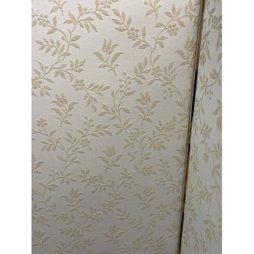 187 - CREAM THREE PANEL FLORAL EMBROIDERED ROOM DIVIDER