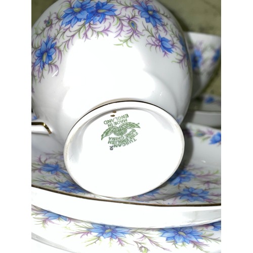 241 - TUSCANWARE BLUE FLOWER BONE CHINA TEASET