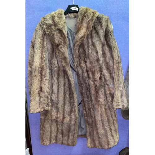 248 - MID-LENGTH BROWN FUR COAT