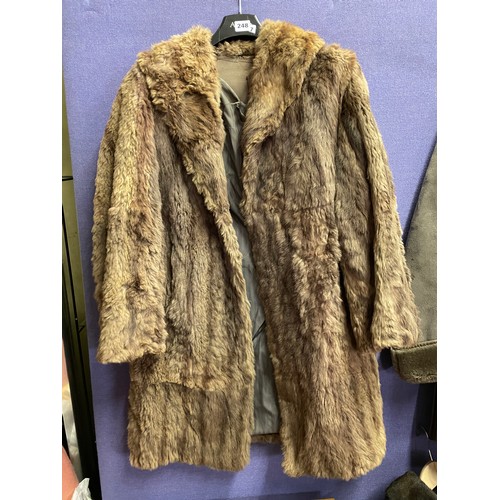 248 - MID-LENGTH BROWN FUR COAT