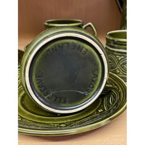 252 - 1960S SAXONY ELLGREAVE GREEN COFFEE SERVICE