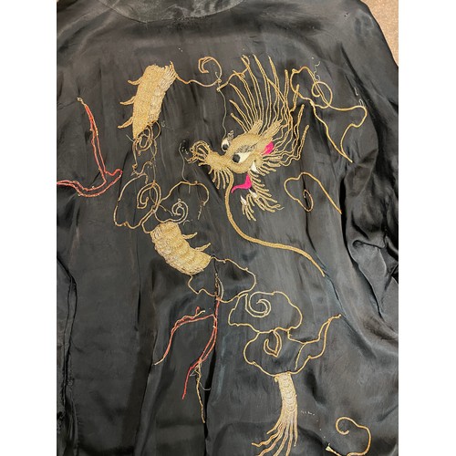 341 - BLACK EMBROIDERED GOLDEN DRAGON ROBE