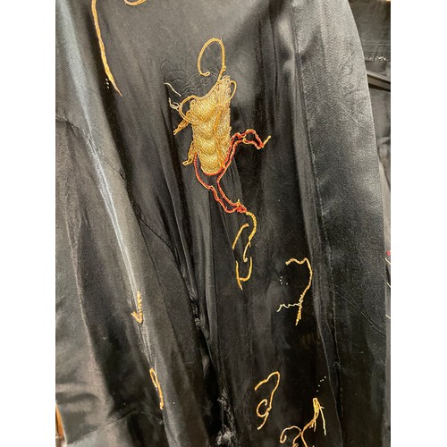 341 - BLACK EMBROIDERED GOLDEN DRAGON ROBE