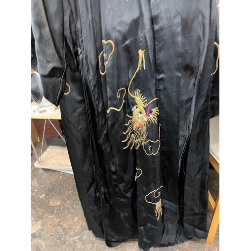 341 - BLACK EMBROIDERED GOLDEN DRAGON ROBE