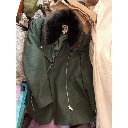 349 - TWO LARGE CRATES OF LADIES COATS AND OUTERWEAR