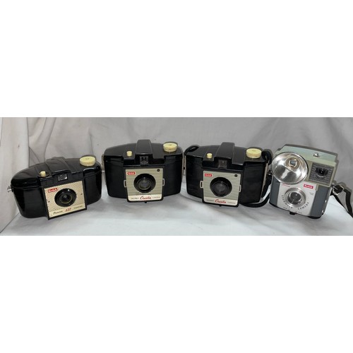 359 - FOUR VINTAGE KODAK BROWNIE CAMERAS, INCLUDING CRESTA, 127, AND A STARMITE