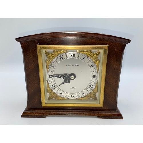 375 - MAPPIN AND WEBB ELLIOTT OAK CASED MANTLE CLOCK