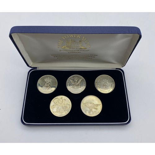 379 - CASED SET OF FIVE ROYAL PALACE COINS