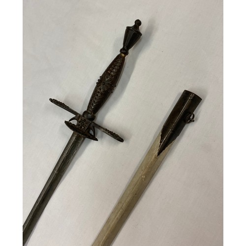 390 - PARFITT ROBERTS AND PARFITT, JERMYNS STREET, LONDON - SWORD WITH STUDDED HANDLE IN SCABBARD