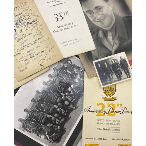 392 - VINTAGE PHOTOGRAPH ALBUM CONTAINING RUGBY FOOTBALL CLUB RELATED EPHEMERA AND AN ALBUM OF WWII RELATE... 