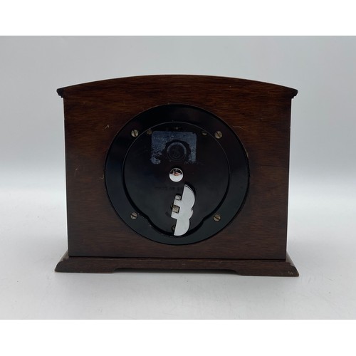 375 - MAPPIN AND WEBB ELLIOTT OAK CASED MANTLE CLOCK