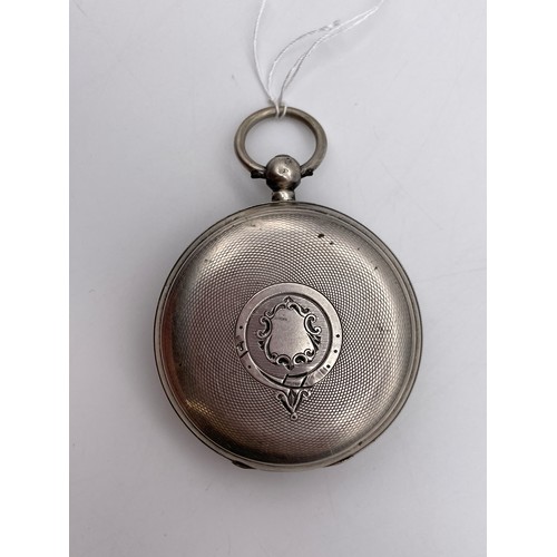 435 - CHESTER SILVER CASED POCKET WATCH RETAILED BY WILLIAM OWEN OF LEEDS