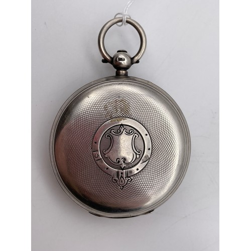 434 - CHESTER SILVER CASED POCKET WATCH RETAILED BY JAMES REID AND CO COVENTRY