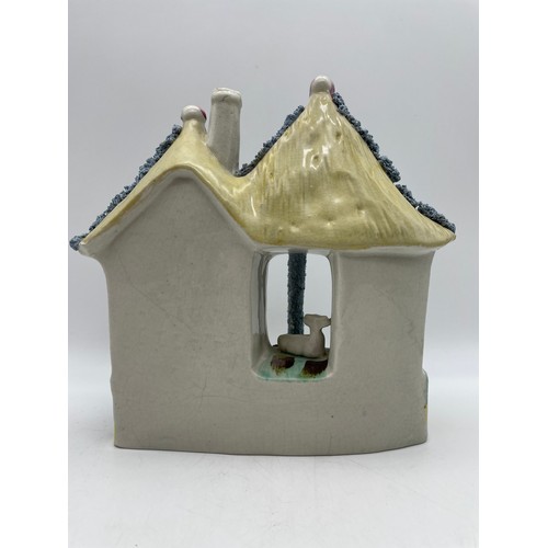 489 - STAFFORDSHIRE FLAT BACK COTTAGE MODEL