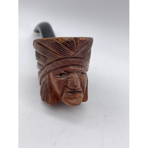 500 - MEERSCHAUM PIPE THE BOWL CARVED AS AN INDIAN CHIEF