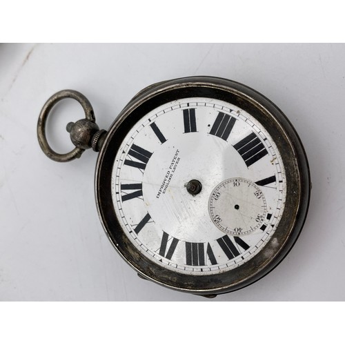 507 - BIRMINGHAM SILVER CASED POCKET WATCH LEVER MOVEMENT A/F, GENTS AVIA SLIM WRIST WATCH ON EXPANDING BR... 