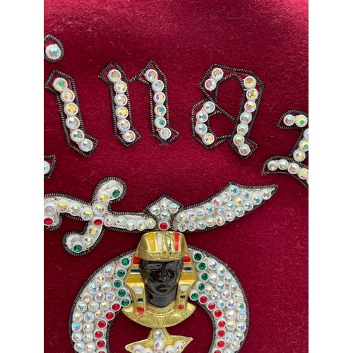 511 - HANDMADE MASONIC SCHRINERS EMBROIDERED BULLION FEZ