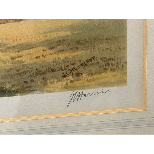 485 - J.G. HARRISON PRINT OF PARTRIDGES IN FLIGHT SIGNED IN PENCIL FRAMED AND GLAZED (H: 41.5cm W: 53cm)